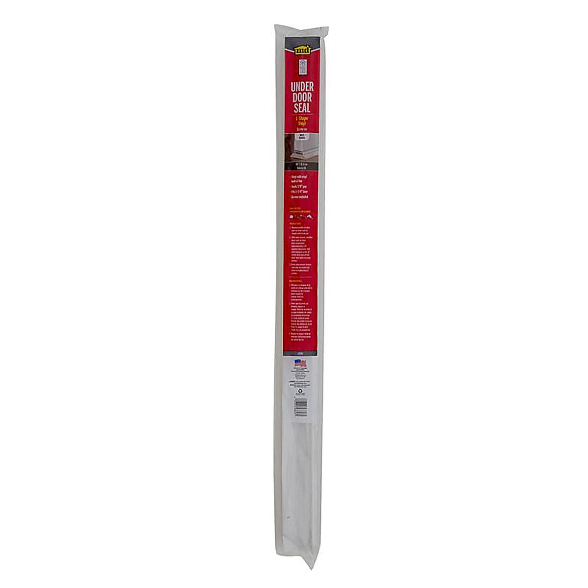 M-D - 43816 - White Vinyl L-Shaped Bottom For Doors, Doors 36 in. L x 1-3/4 in.