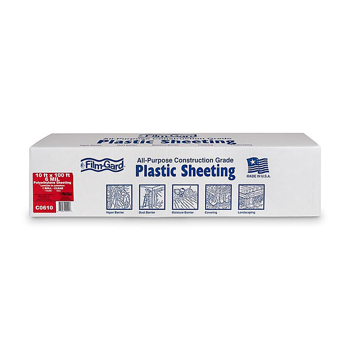 Film-Gard - 626033 - Plastic Sheeting 6 mil x 10 ft. W x 100 ft. L Polyethylene Clear