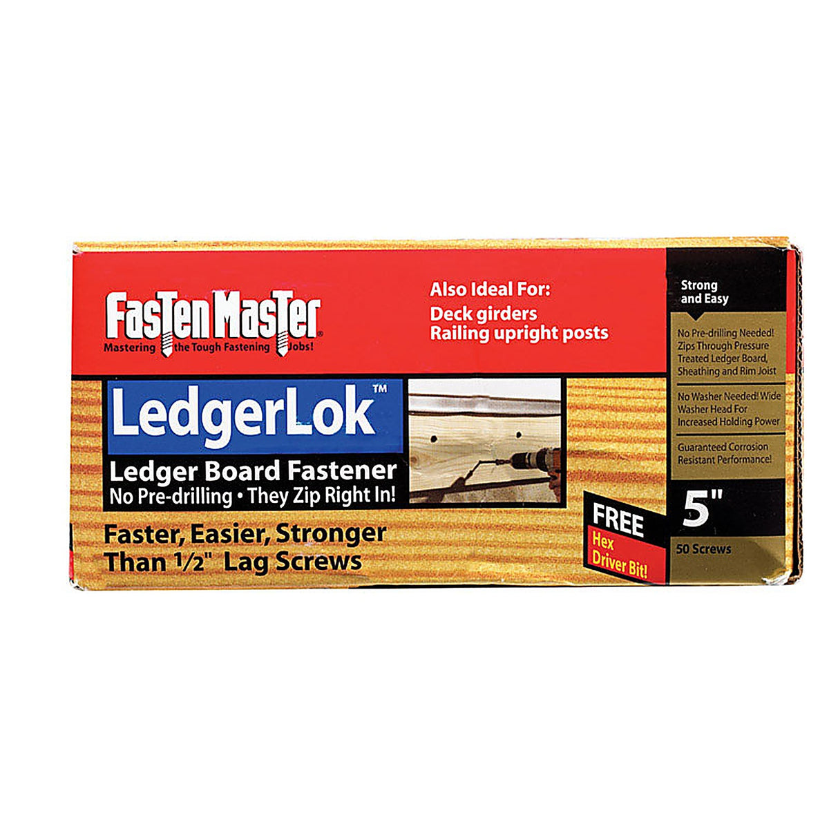FastenMaster - FMLL005-50 - LedgerLok 5 in. L Hex Washer Head Deck Screws - 50/Pack