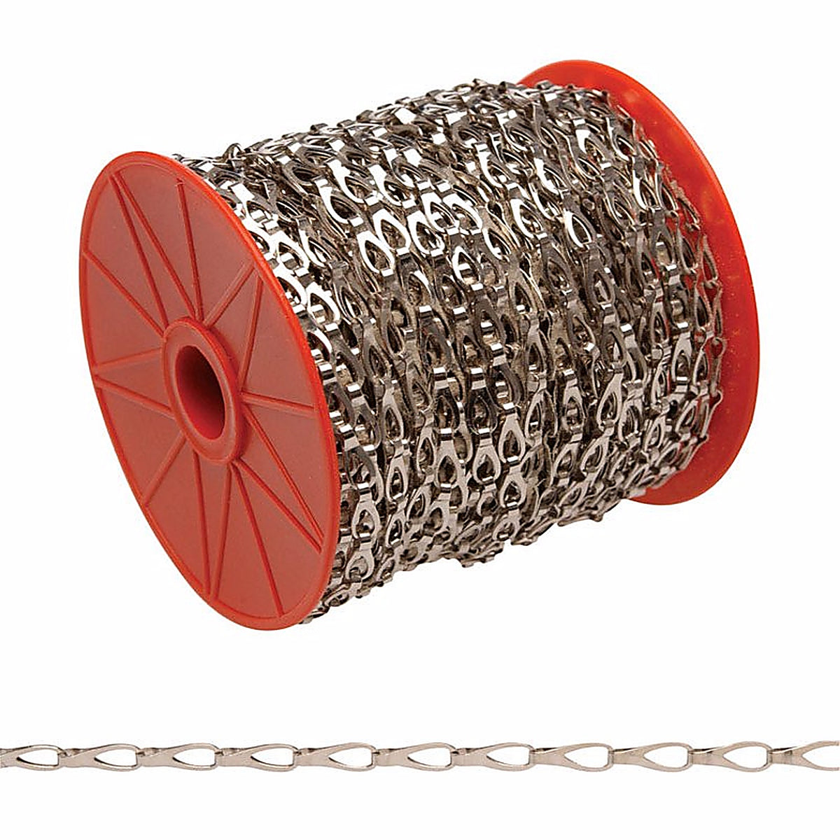 Campbell - 0710227 - No. 2 Chrome Plated Silver Steel Hobby/Craft Sash Chain 0.016 in. D 164 ft.