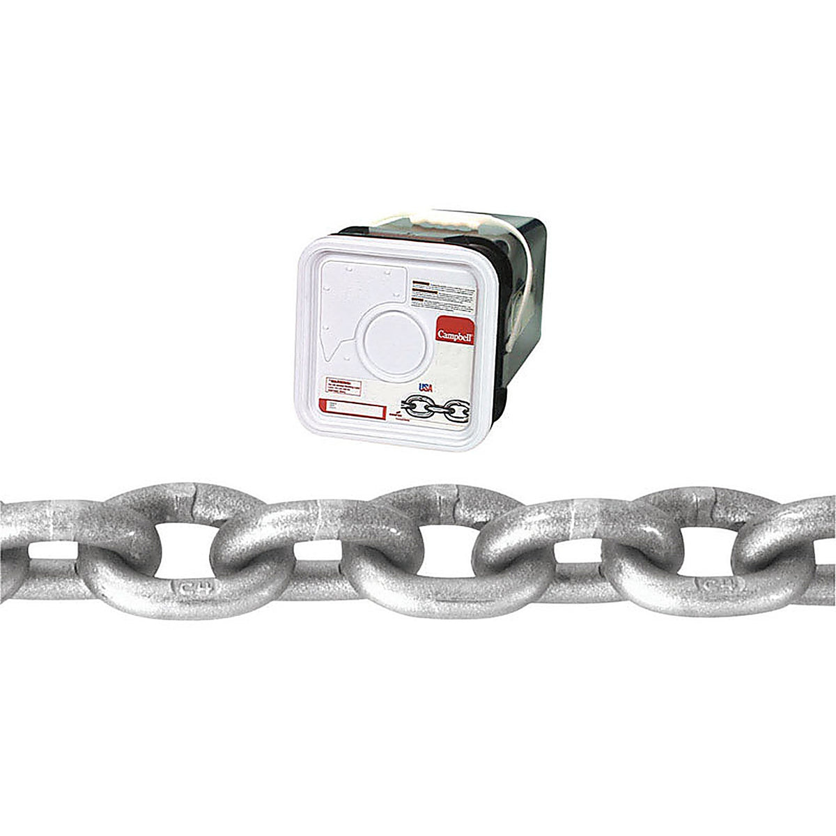 Campbell - 0184616 - 3/8 Oval Link Carbon Steel Grade 43 High Test Chain 3/8 in. D X 40 ft. L