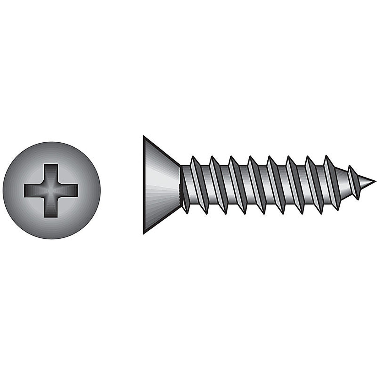 Hillman - 823466 - No. 8 x 1 in. L Phillips Flat Head Stainless Steel Sheet Metal Screws 100 - 1/Pack