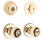 Kwikset - 96900-250 - Polo Polished Brass Entry Lock and Single Cylinder Deadbolt ANSI/BHMA Grade 3 1-3/4 in.