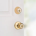Kwikset - 96900-250 - Polo Polished Brass Entry Lock and Single Cylinder Deadbolt ANSI/BHMA Grade 3 1-3/4 in.