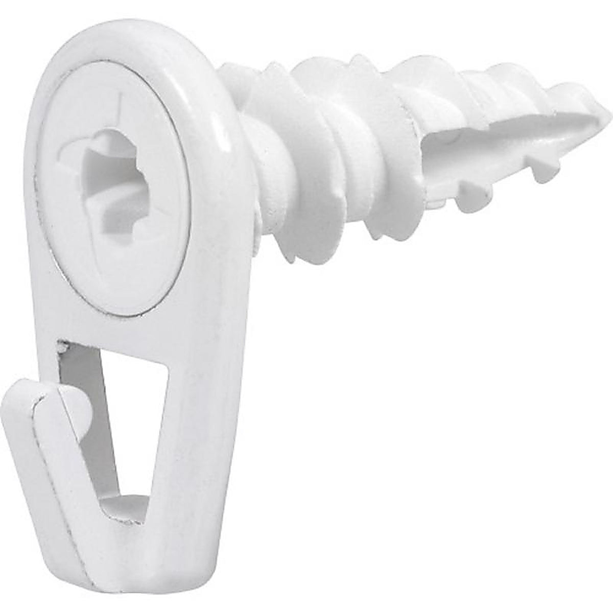 Hillman - 122405 - Wall Driller Brass-Plated White Drywall Picture Hook 50 lb 6 pk