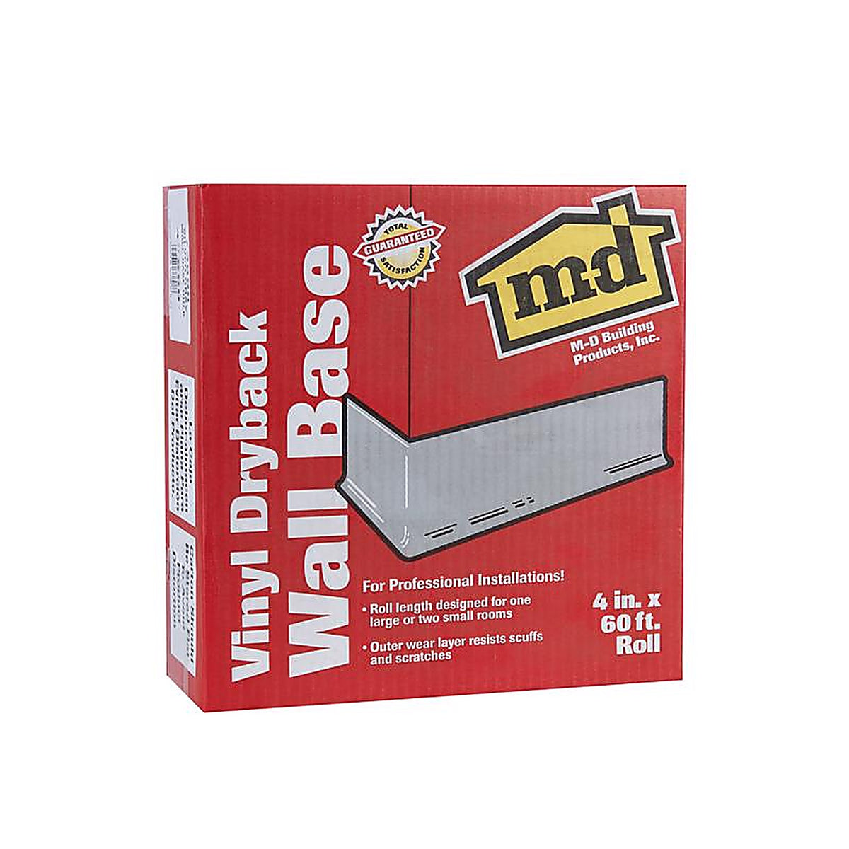 M-D - 73897 - 4 in. H X 60 ft. L Prefinished White Vinyl Wall Base