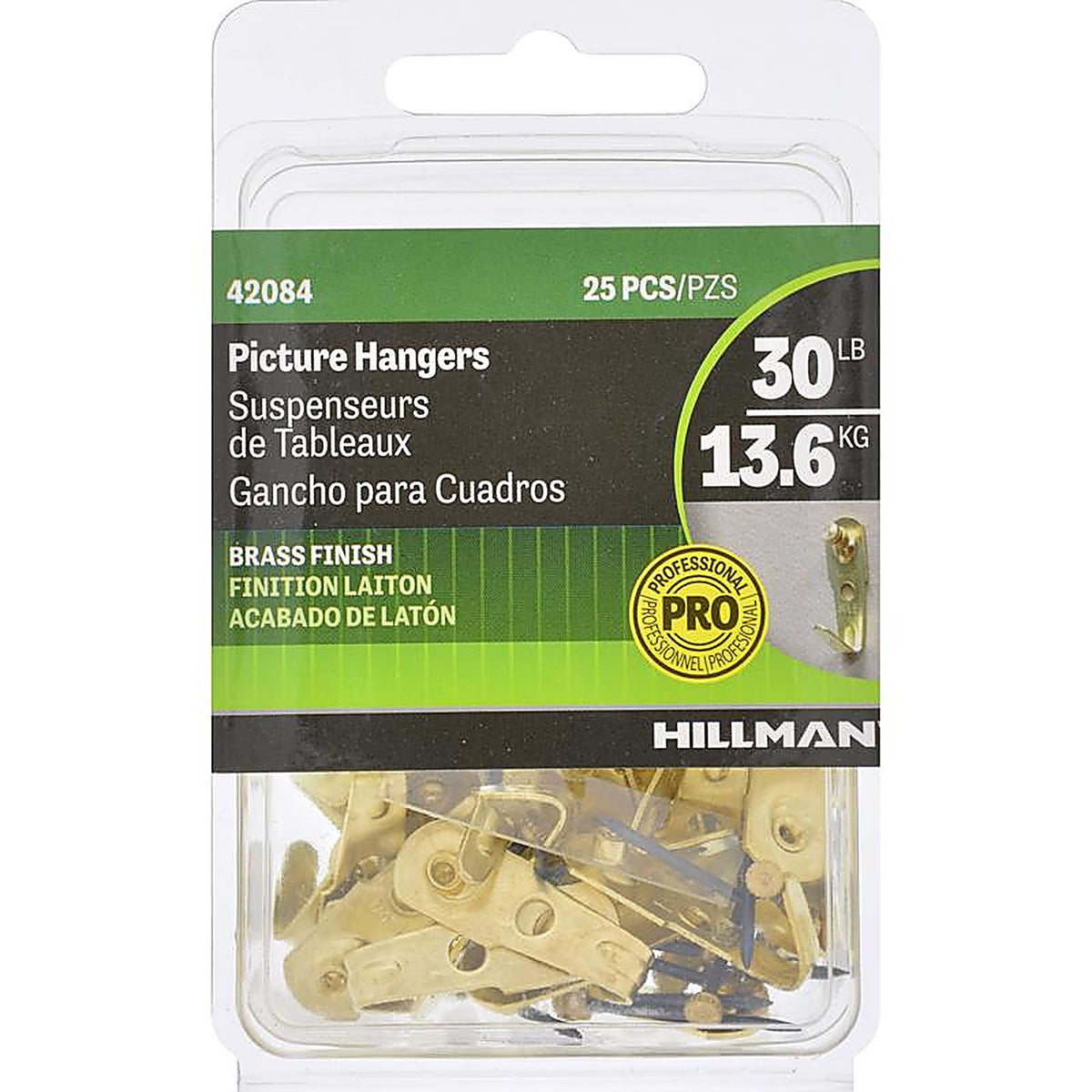 Hillman - 42084 - AnchorWire Brass-Plated Classic Picture Hanger 30 lb 25 pk