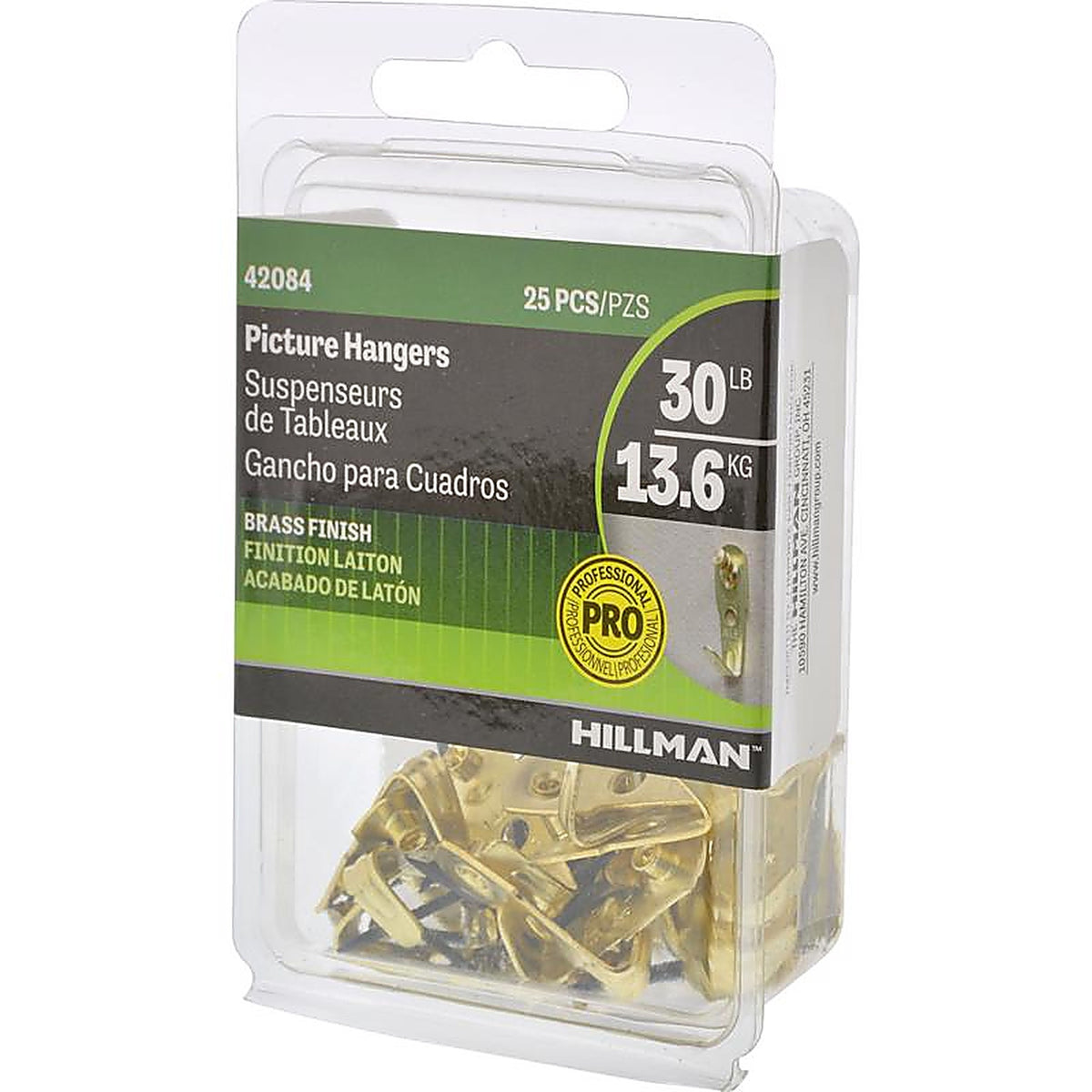 Hillman - 42084 - AnchorWire Brass-Plated Classic Picture Hanger 30 lb 25 pk