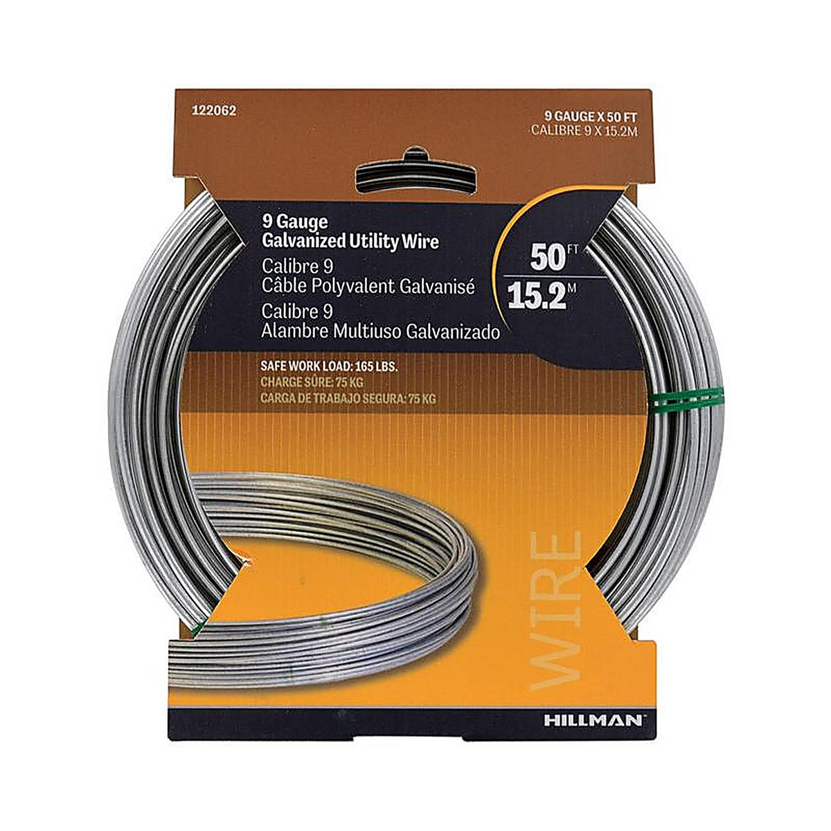 Hillman - 122062 - 50 ft. L Galvanized Steel 9 Ga. Wire