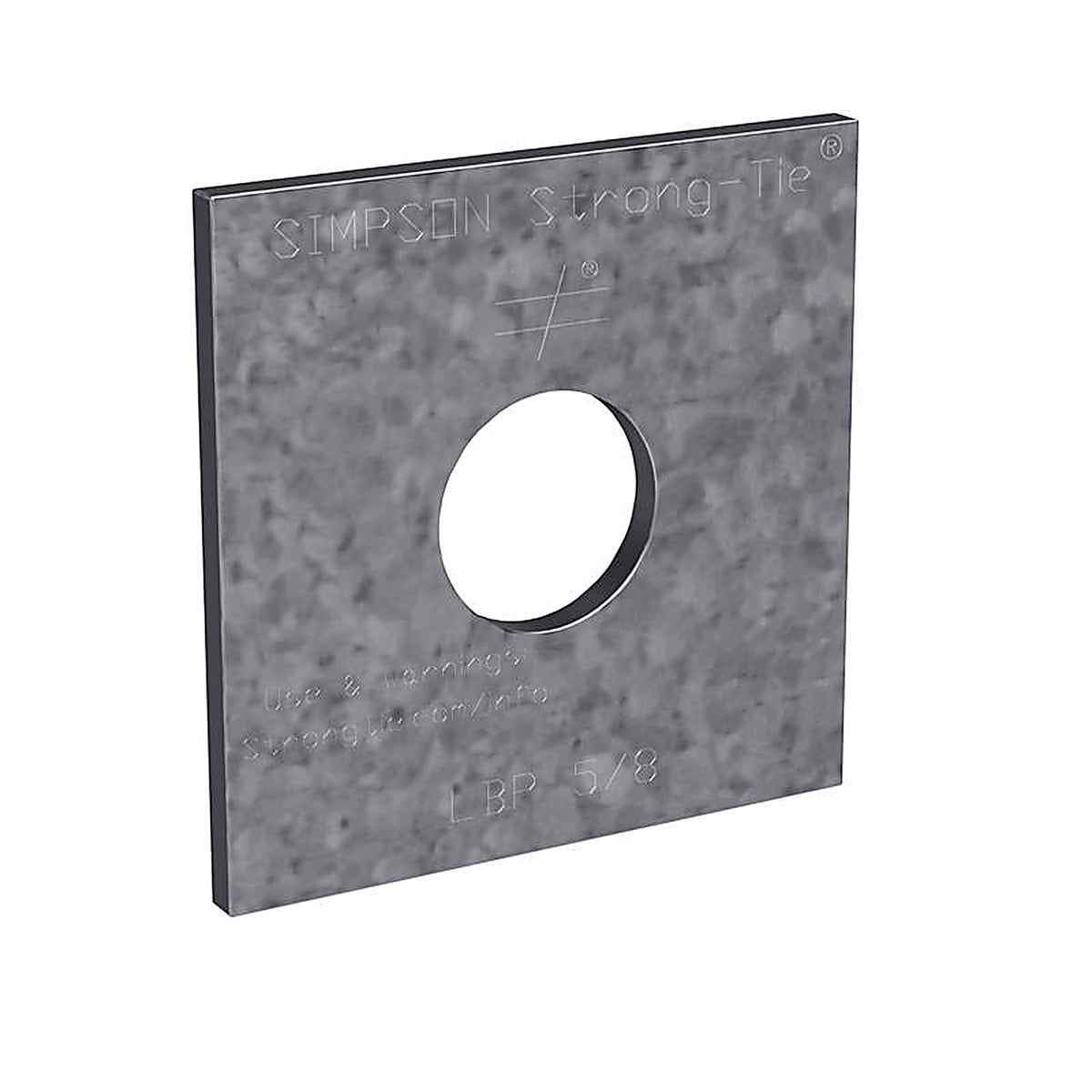 Simpson Strong-Tie - LBP5/8 - 2 in. H x 0.1 in. W x 2 in. L Galvanized Steel Bearing Plate