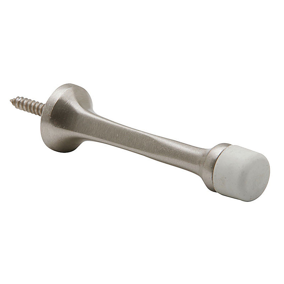 Schlage - SPS61MB-619 - 8 in. W X 2-3/16 in. L Solid Brass Satin Nickel Brown Door Stop Mounts to door and wall