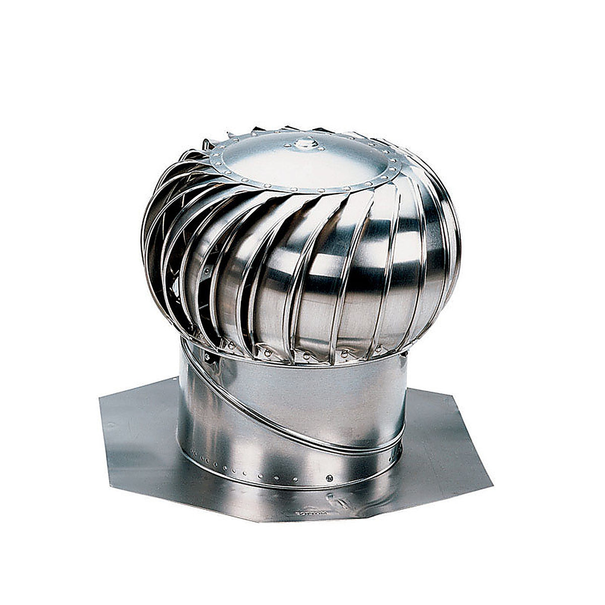 Air Vent - TIBS0000 - 17.8 in. H x 20 in. W x 20 in. L x 12 in. Dia. Mill Aluminum Brace Turbine