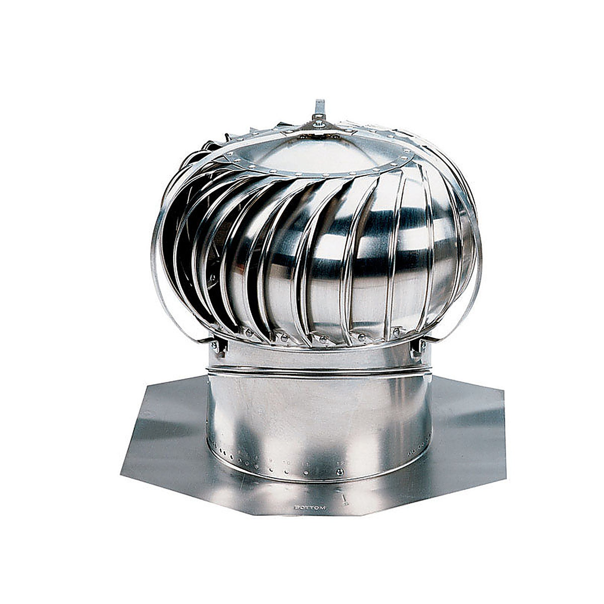 Air Vent - TIBS0000 - 17.8 in. H x 20 in. W x 20 in. L x 12 in. Dia. Mill Aluminum Brace Turbine