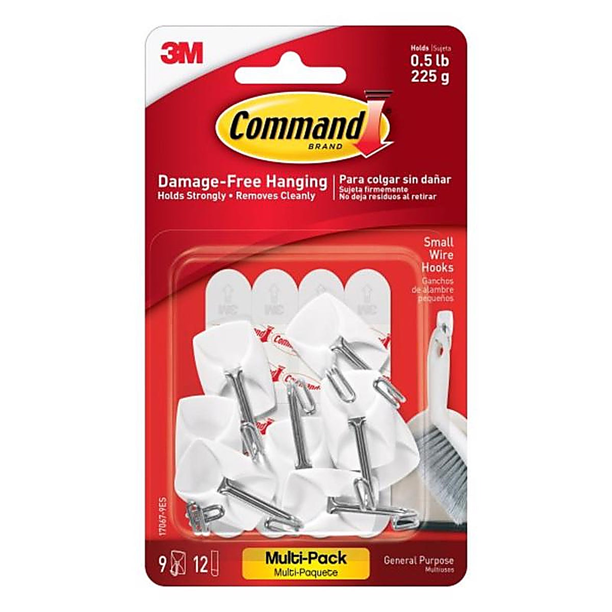 3M - 17067-9ES - Command Small Plastic Wire Hooks 1-5/8 in. L 9/Pack