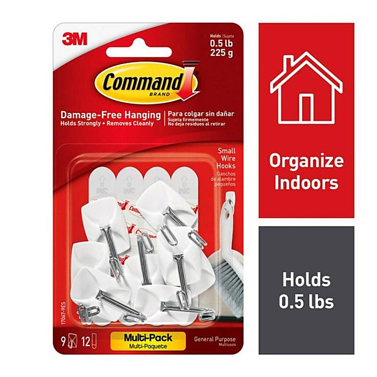 3M - 17067-9ES - Command Small Plastic Wire Hooks 1-5/8 in. L 9/Pack