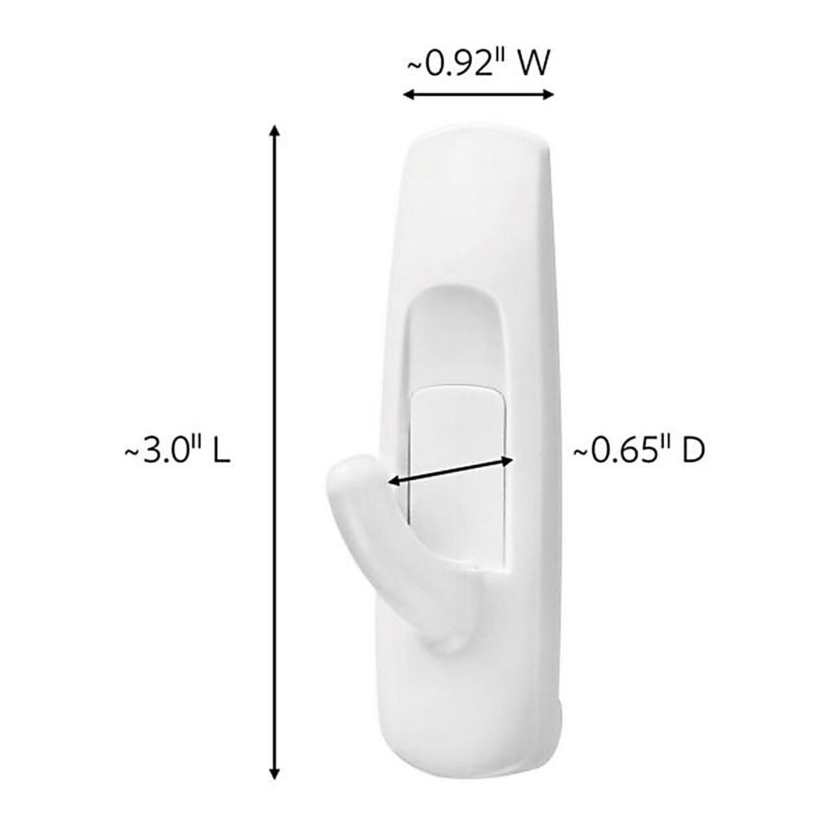 3M - 17001-6ES - Command Medium Plastic Hook 3-7/8 in. L - 6/Pack