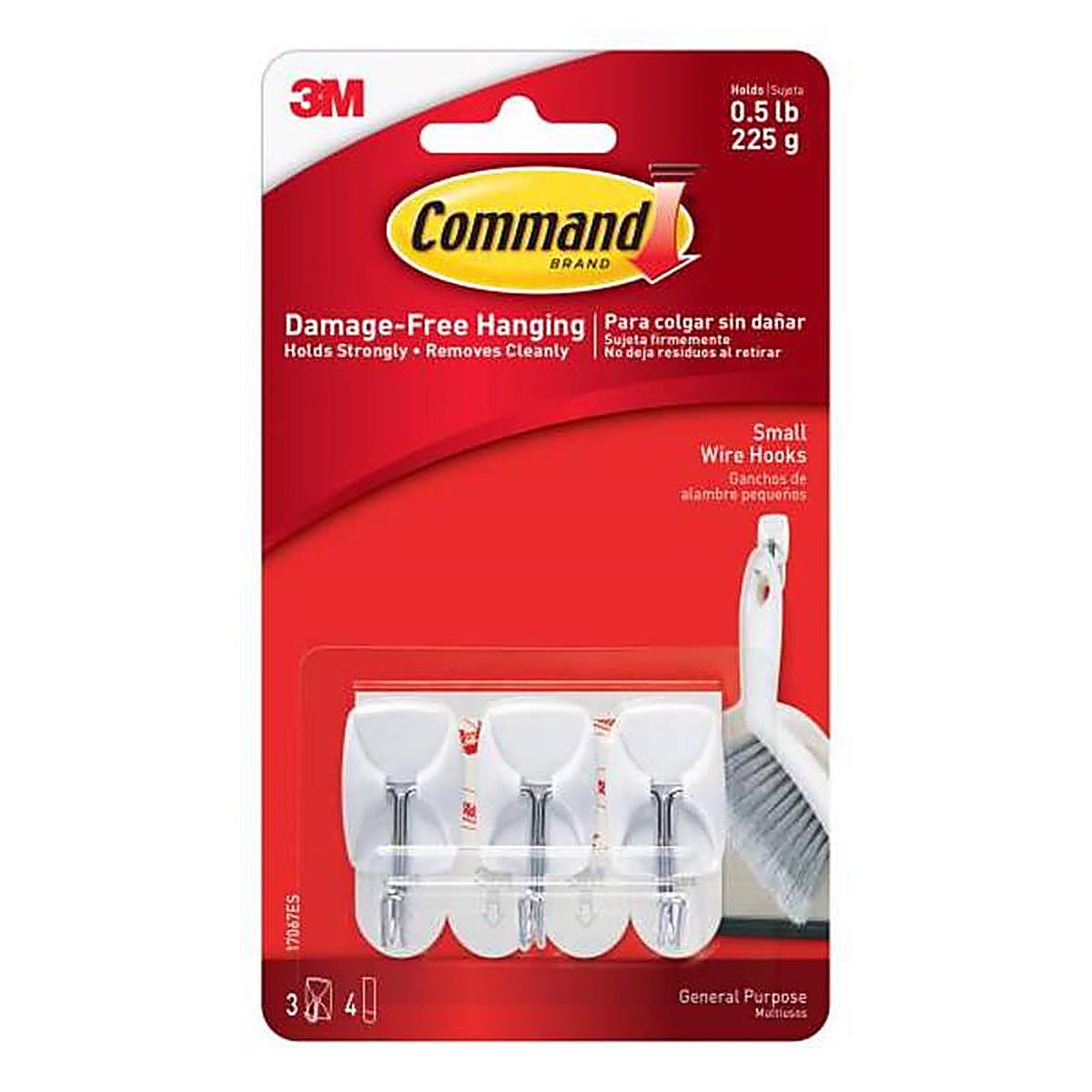 3M - 17067 - Command Small Plastic Wire Hooks 1-5/8 in. L - 3/Pack