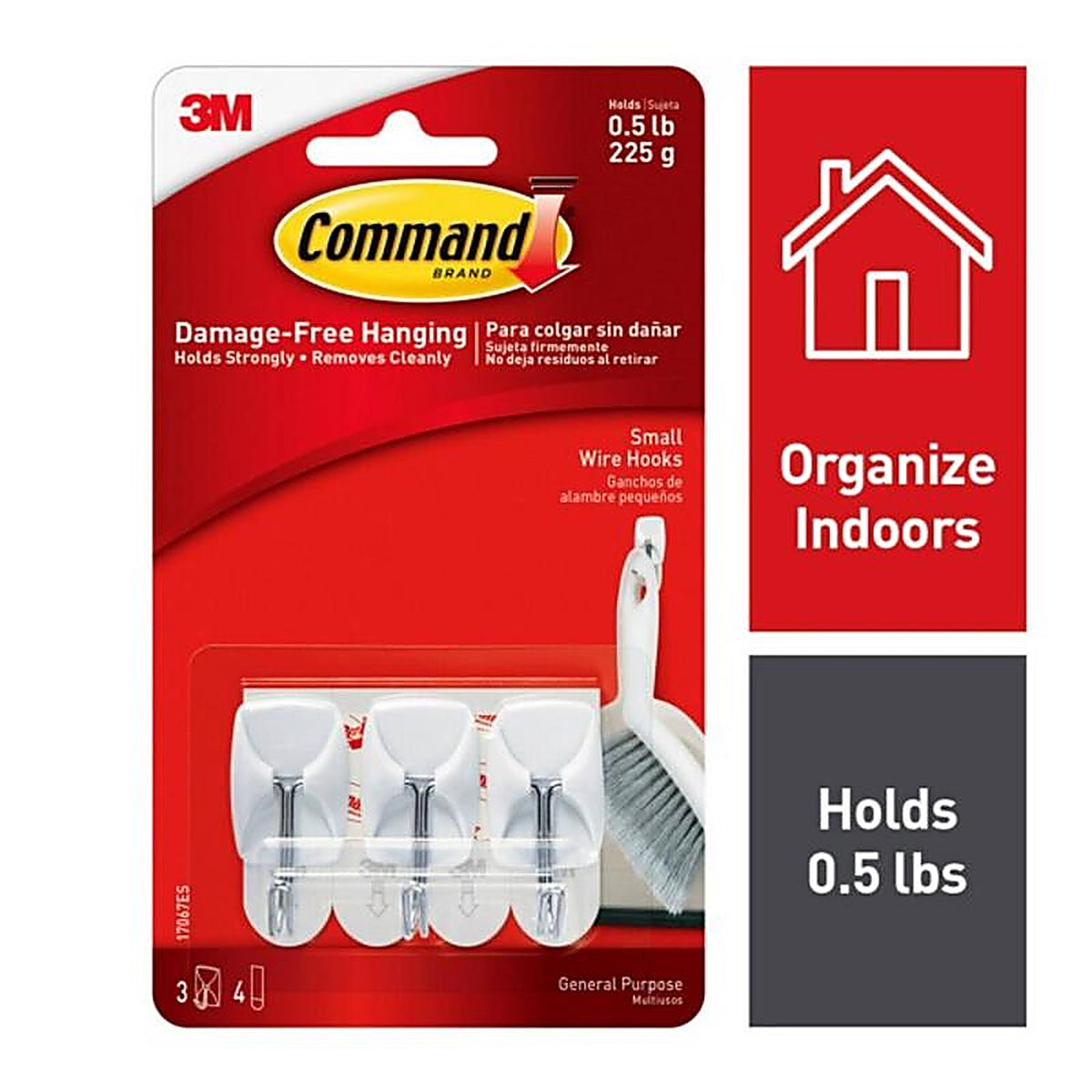 3M - 17067 - Command Small Plastic Wire Hooks 1-5/8 in. L - 3/Pack