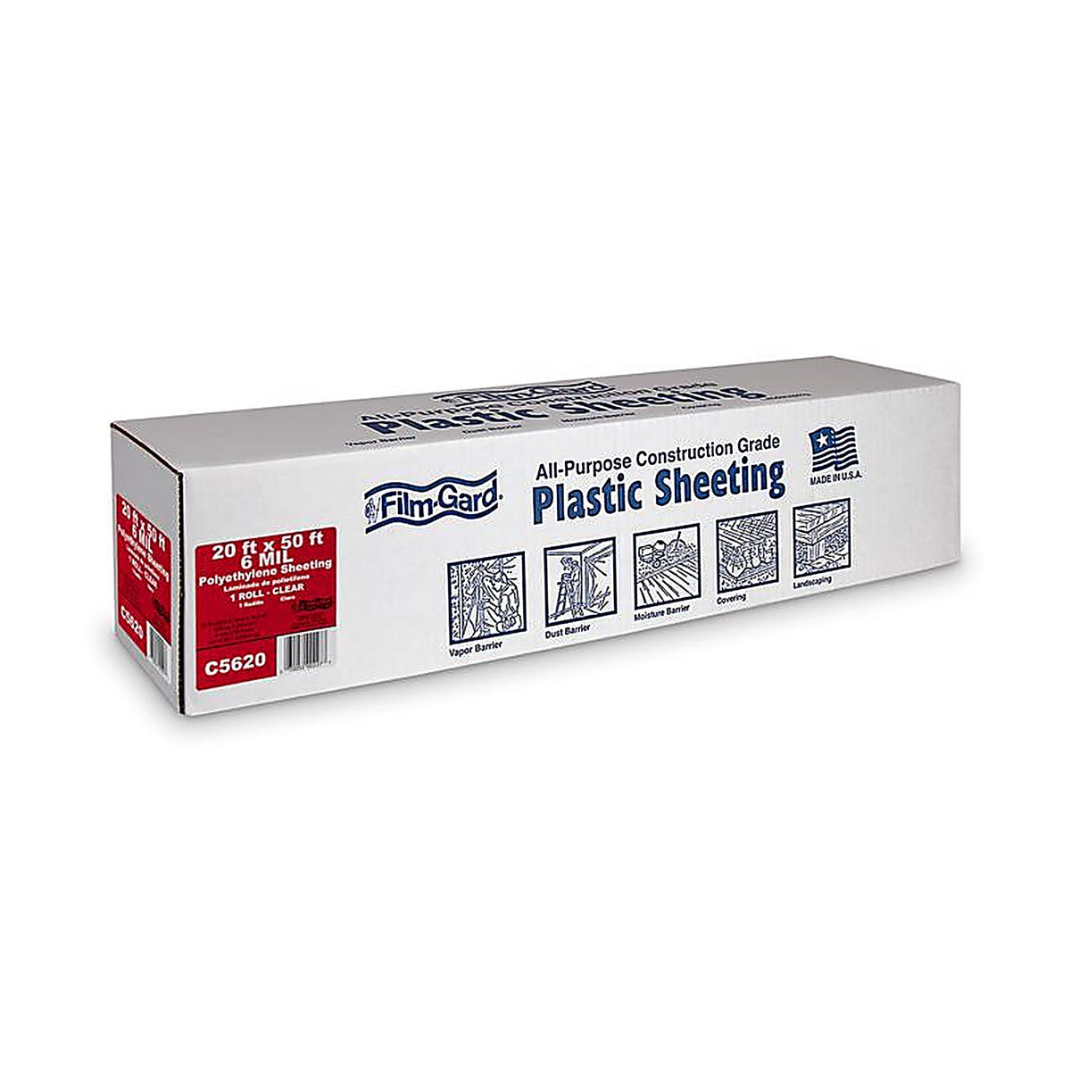 Film-Gard - 626058 - Plastic Sheeting 6 mil X 20 ft. W X 50 ft. L Polyethylene Clear 1 pk