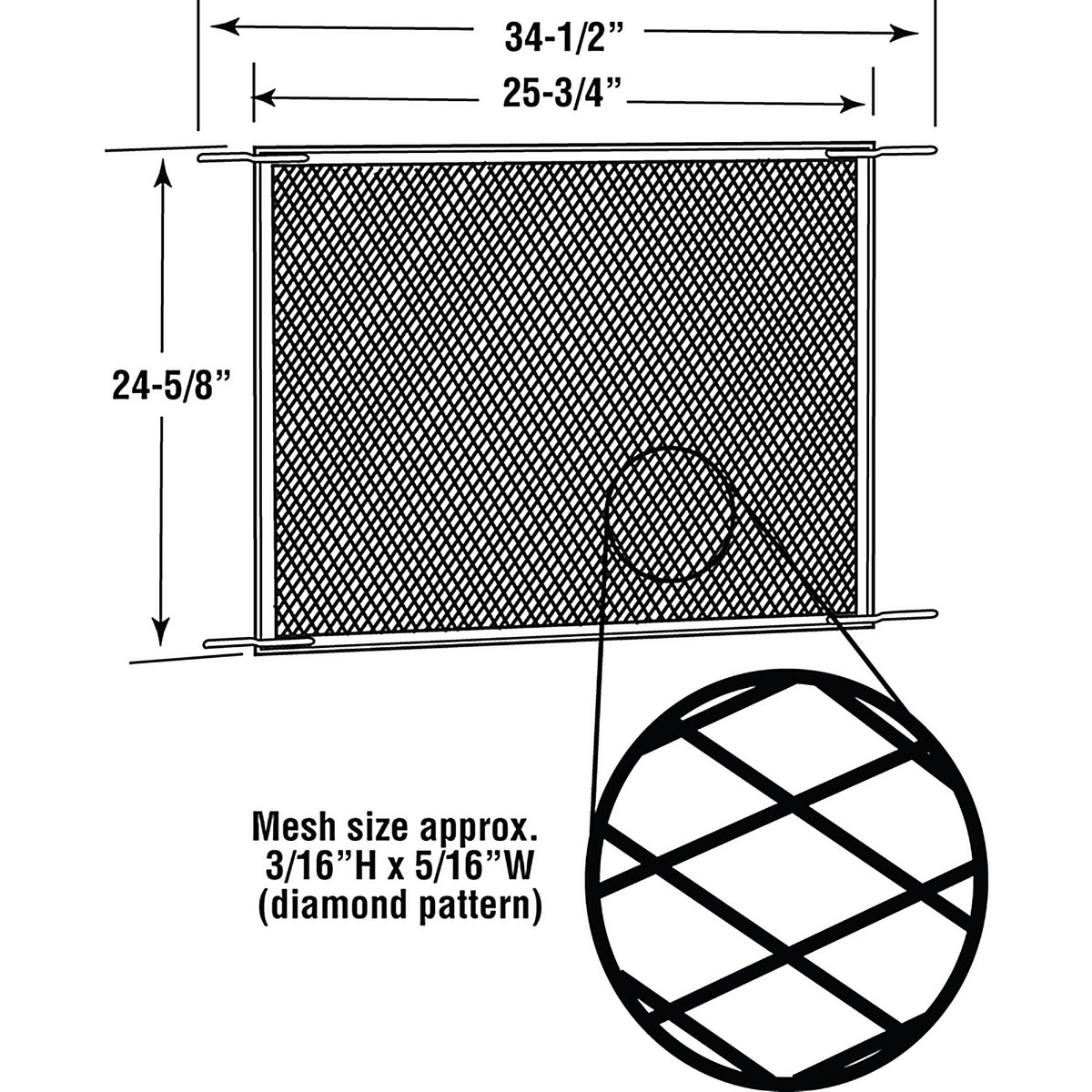 Prime-Line - PL15934 - Bronze Aluminum Screen Door Grille 1/pc.