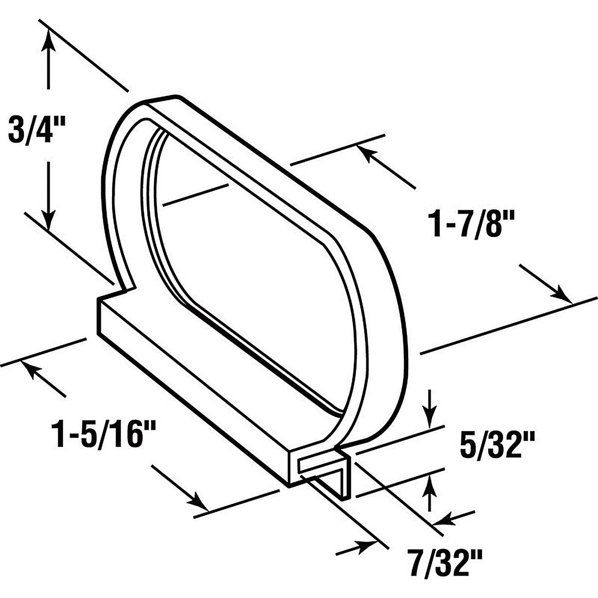 Prime-Line - PL 15753 - 0.75 in. D X 1-5/16 in. L Screen Spline