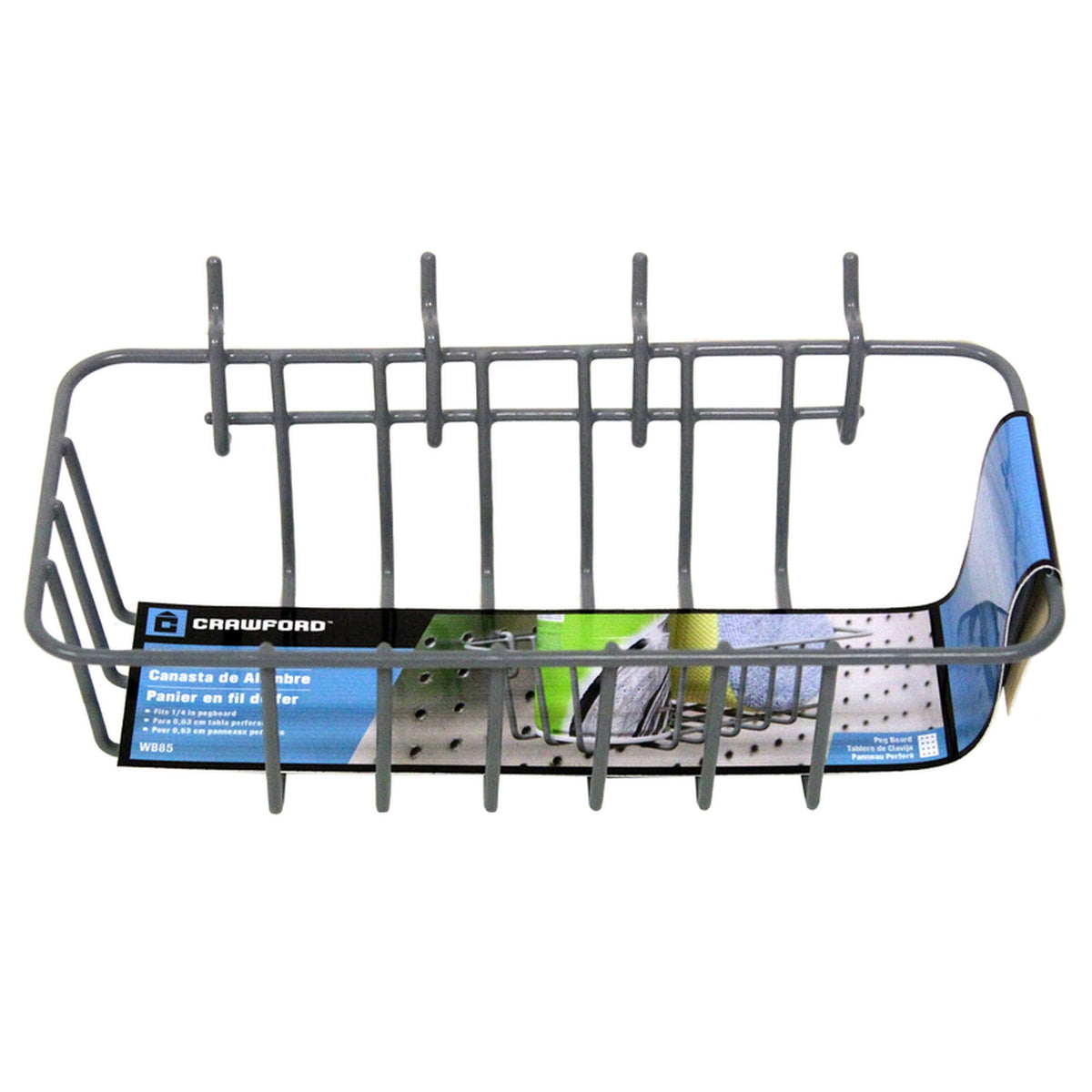Crawford - WB85 - Gray Steel 4.1 in. Peggable Wire Basket - 1/Pack