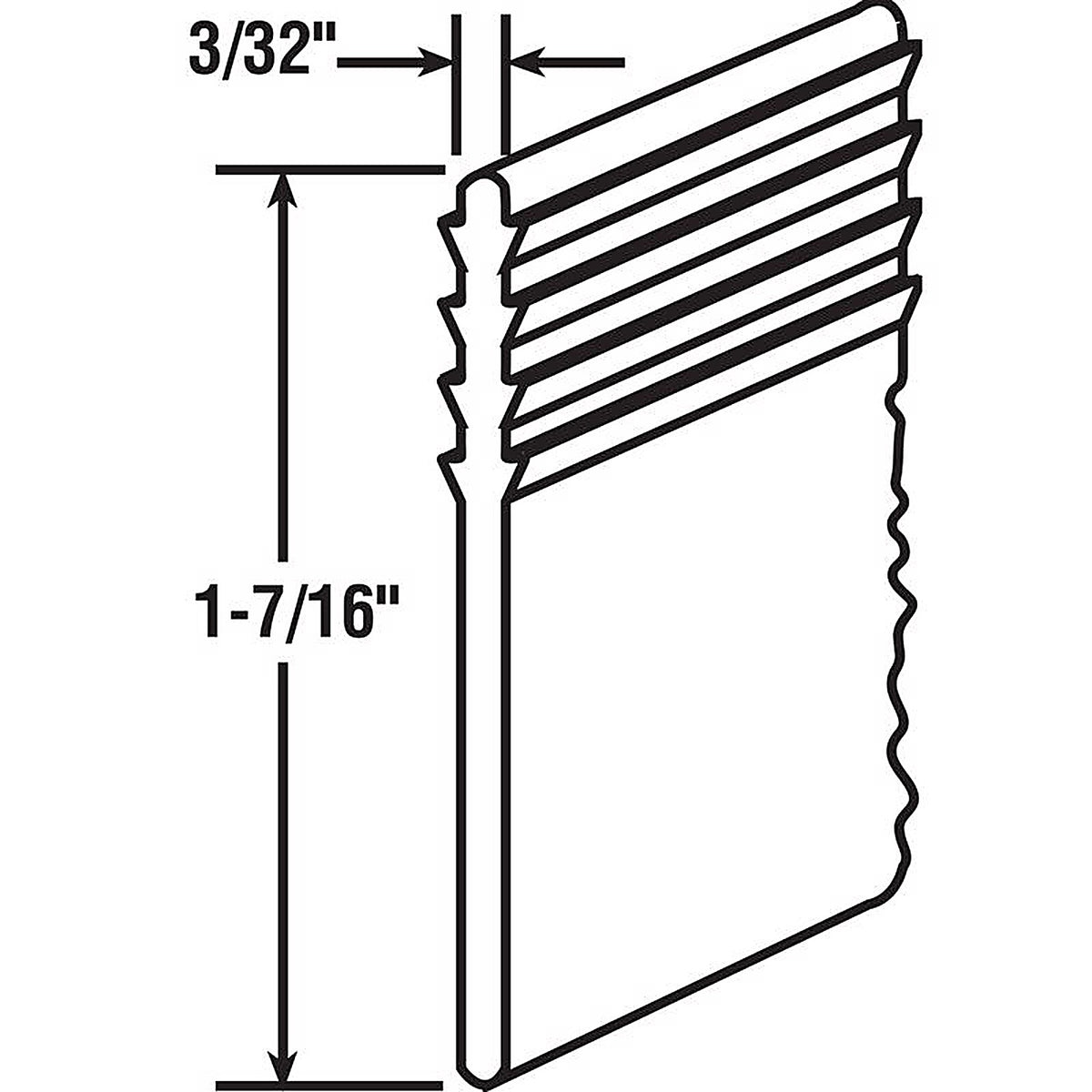 Prime-Line - M 6229 - 1-7/16 in. W Clear Frameless Shower Door Bottom Seal