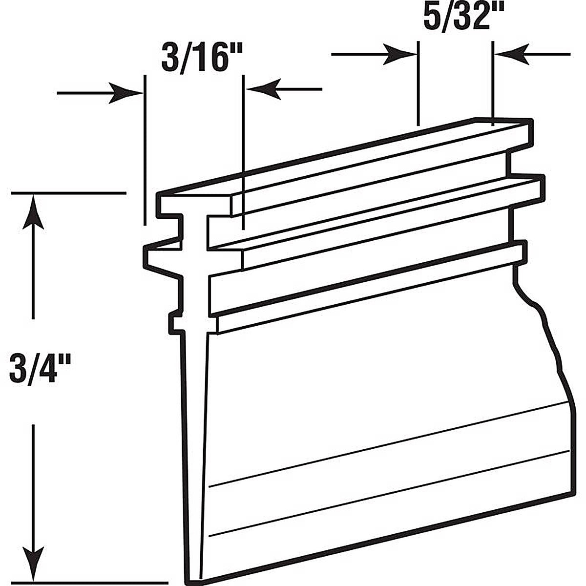 Prime-Line - M 6228 - 3/4 in. W Clear Frameless Shower Door Bottom Seal