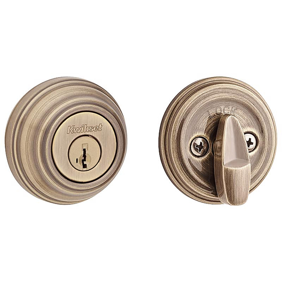 Kwikset - 99800-121 - SmartKey Antique Brass Metal Deadbolt