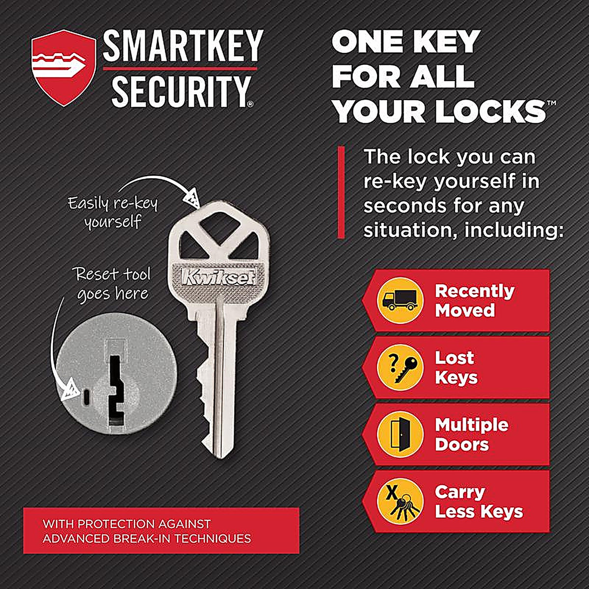 Kwikset - 99800-121 - SmartKey Antique Brass Metal Deadbolt