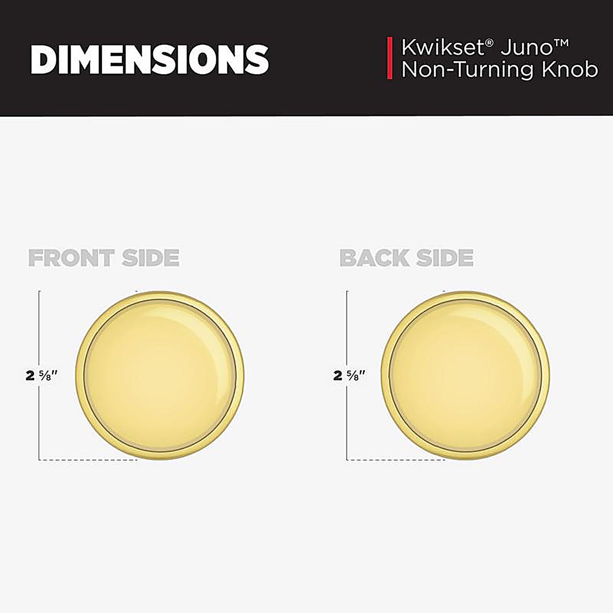Kwikset - 97880-666 - Juno Polished Brass Dummy Knob Right or Left Handed
