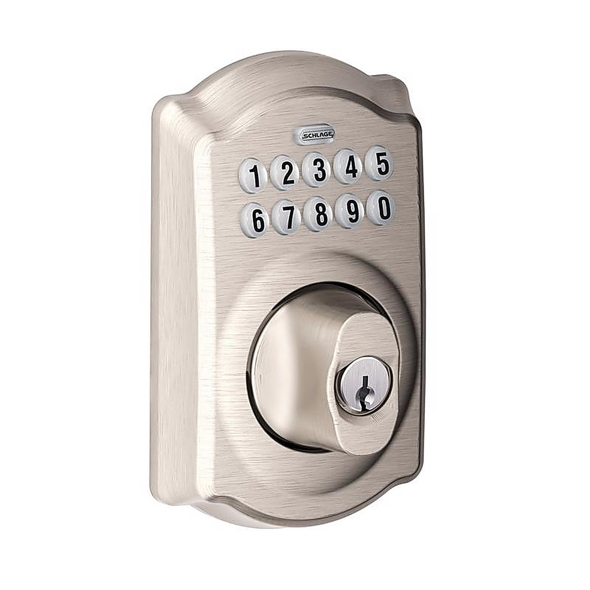 Schlage - BE365VCAM619 - Satin Nickel Steel Electronic Deadbolt