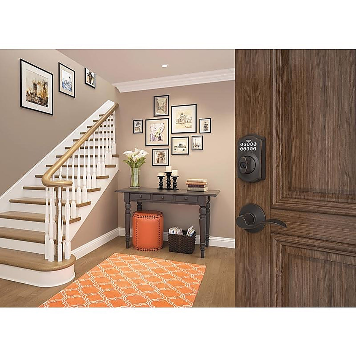 Schlage - BE365VCAM716 - Aged Bronze Steel Electronic Deadbolt