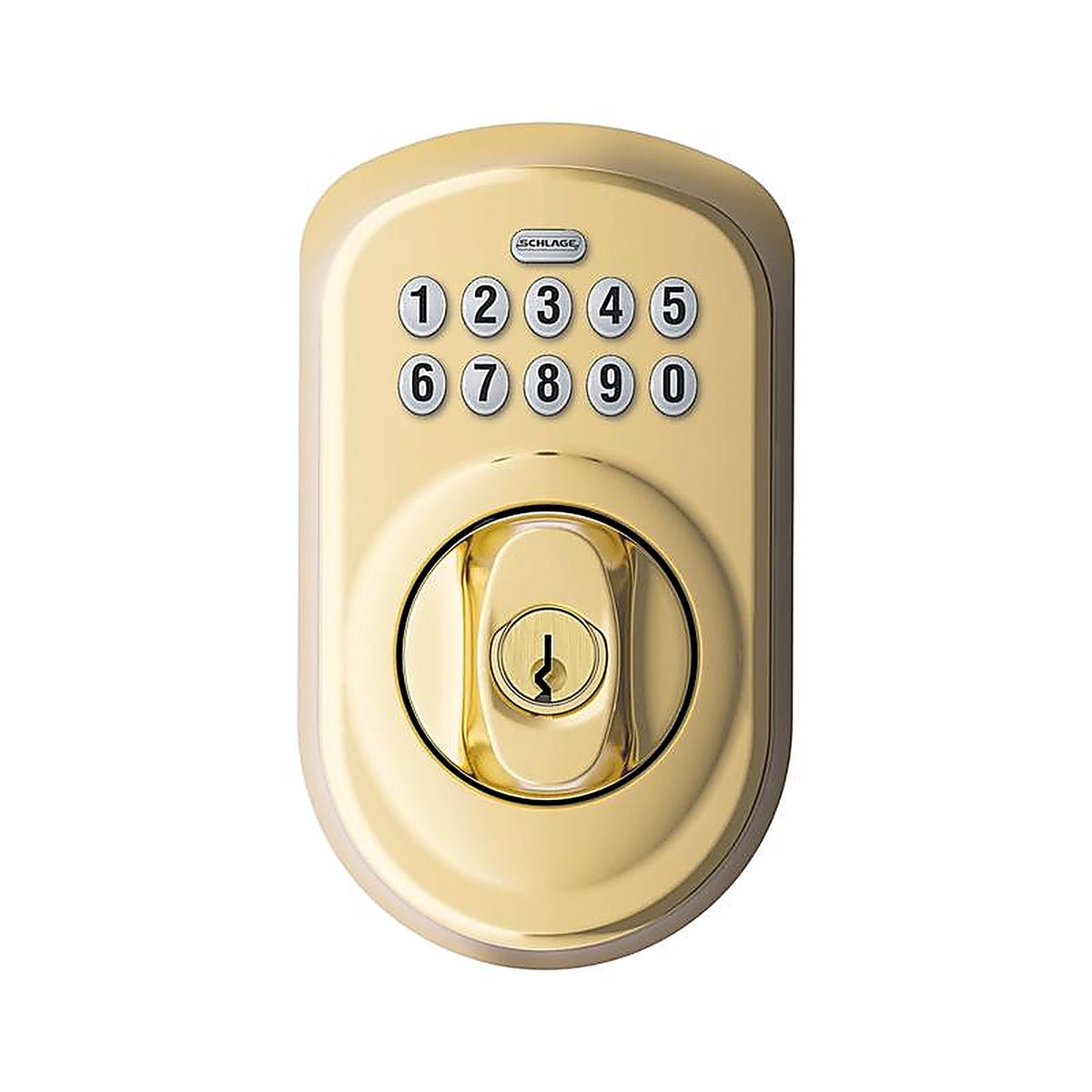Schlage - BE365VPLY505 - Bright Brass Steel Electronic Deadbolt