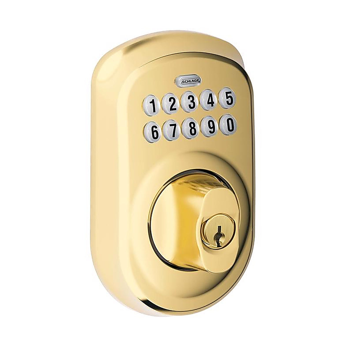 Schlage - BE365VPLY505 - Bright Brass Steel Electronic Deadbolt