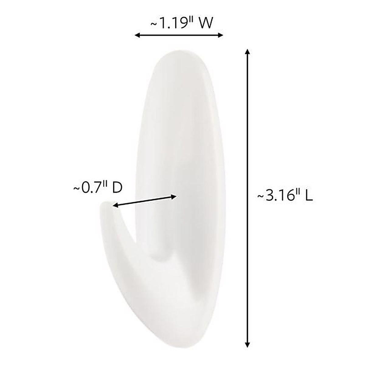 3M - 17081ES - Command Medium Plastic Designer Hooks 3-1/8 in. L - 2/Pack