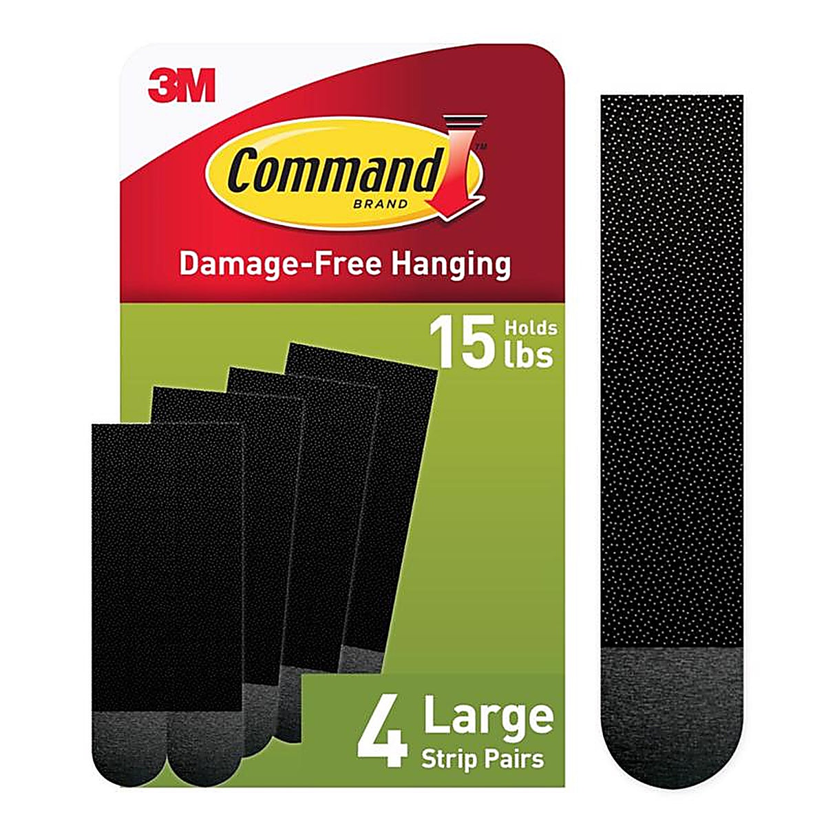3M - 17206BLK-ES - Command Black Picture Hanging Strips 16 lb. - 4/Pack