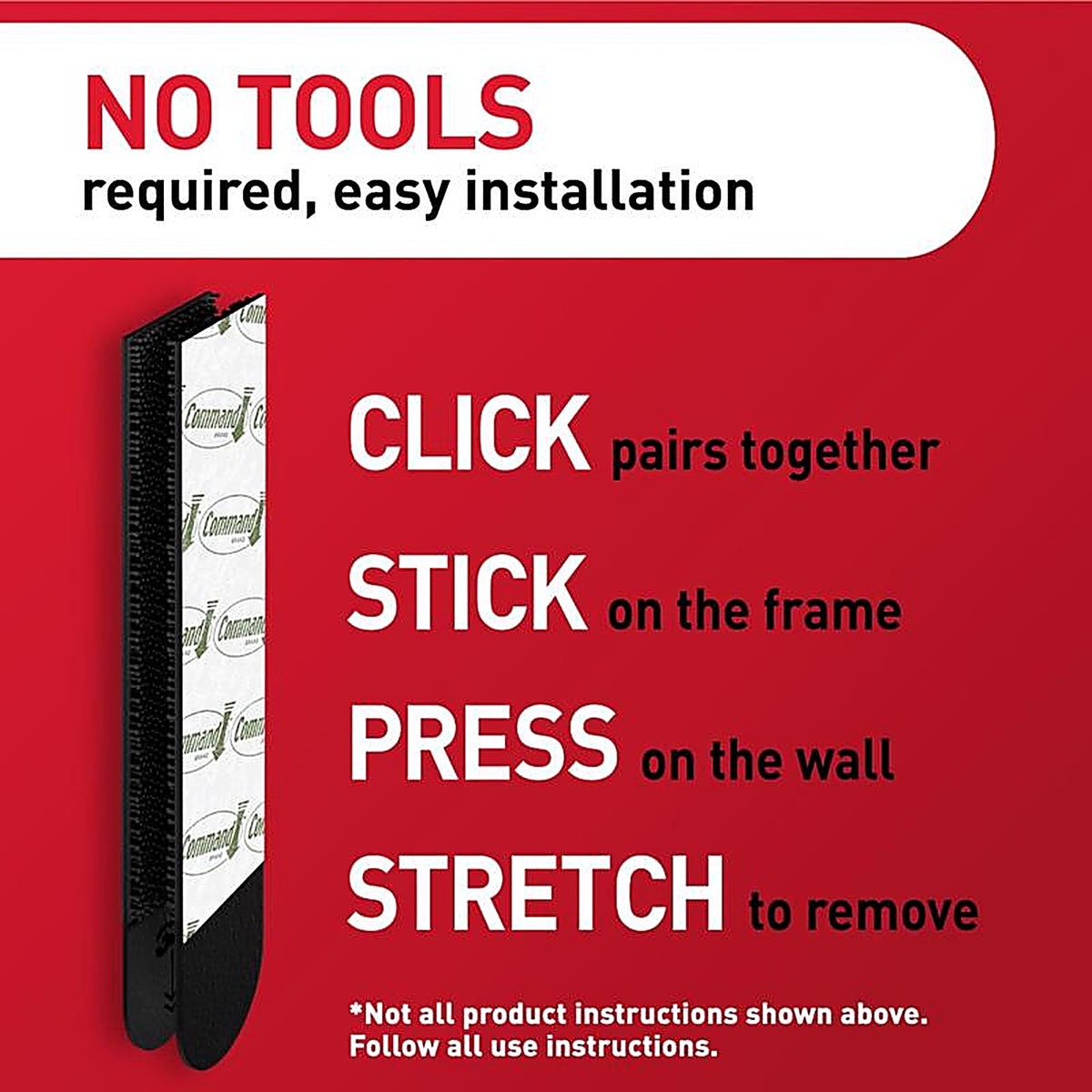 3M - 17206BLK-ES - Command Black Picture Hanging Strips 16 lb. - 4/Pack