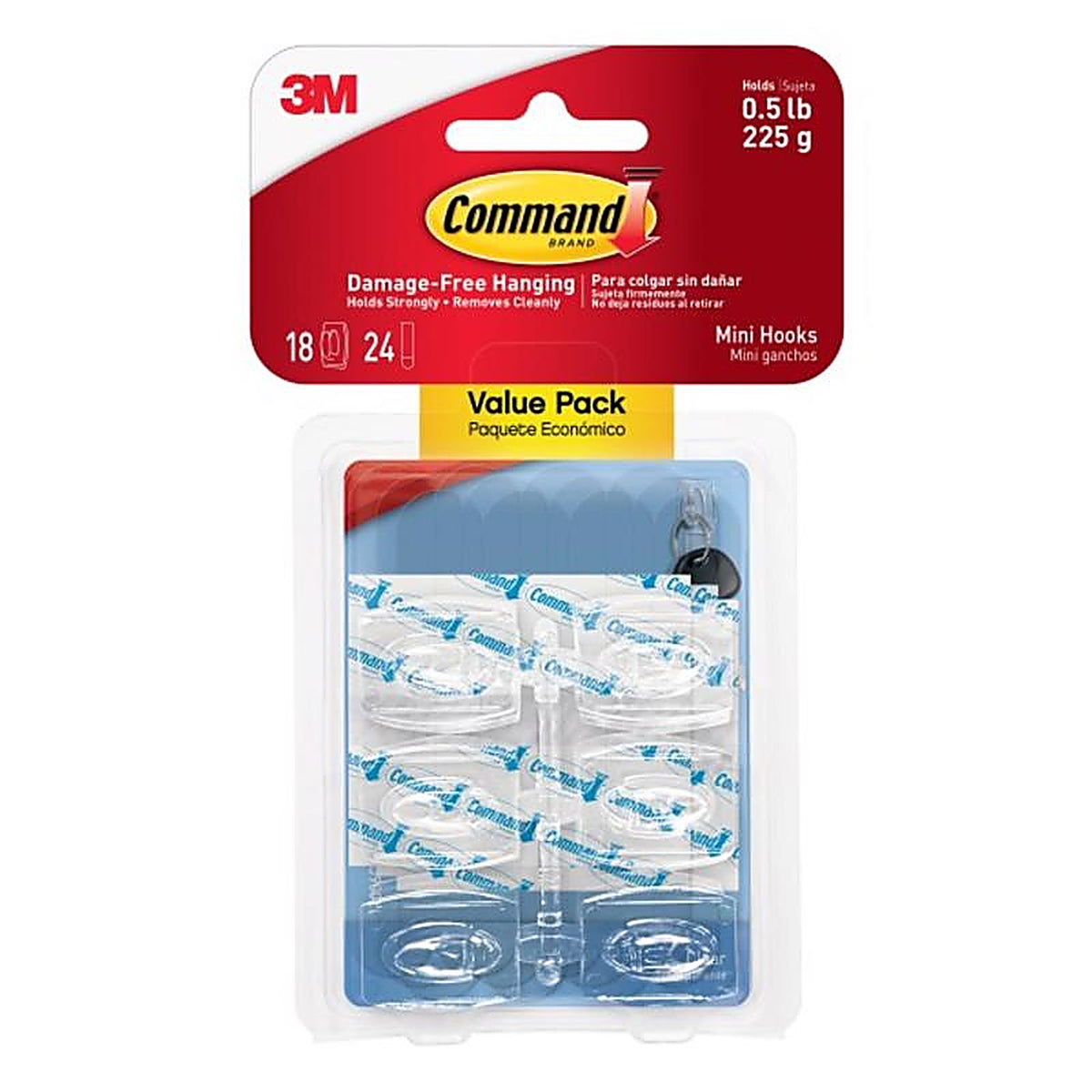 3M - 17006CLR-18ES - Mini Hook - 18/Pack