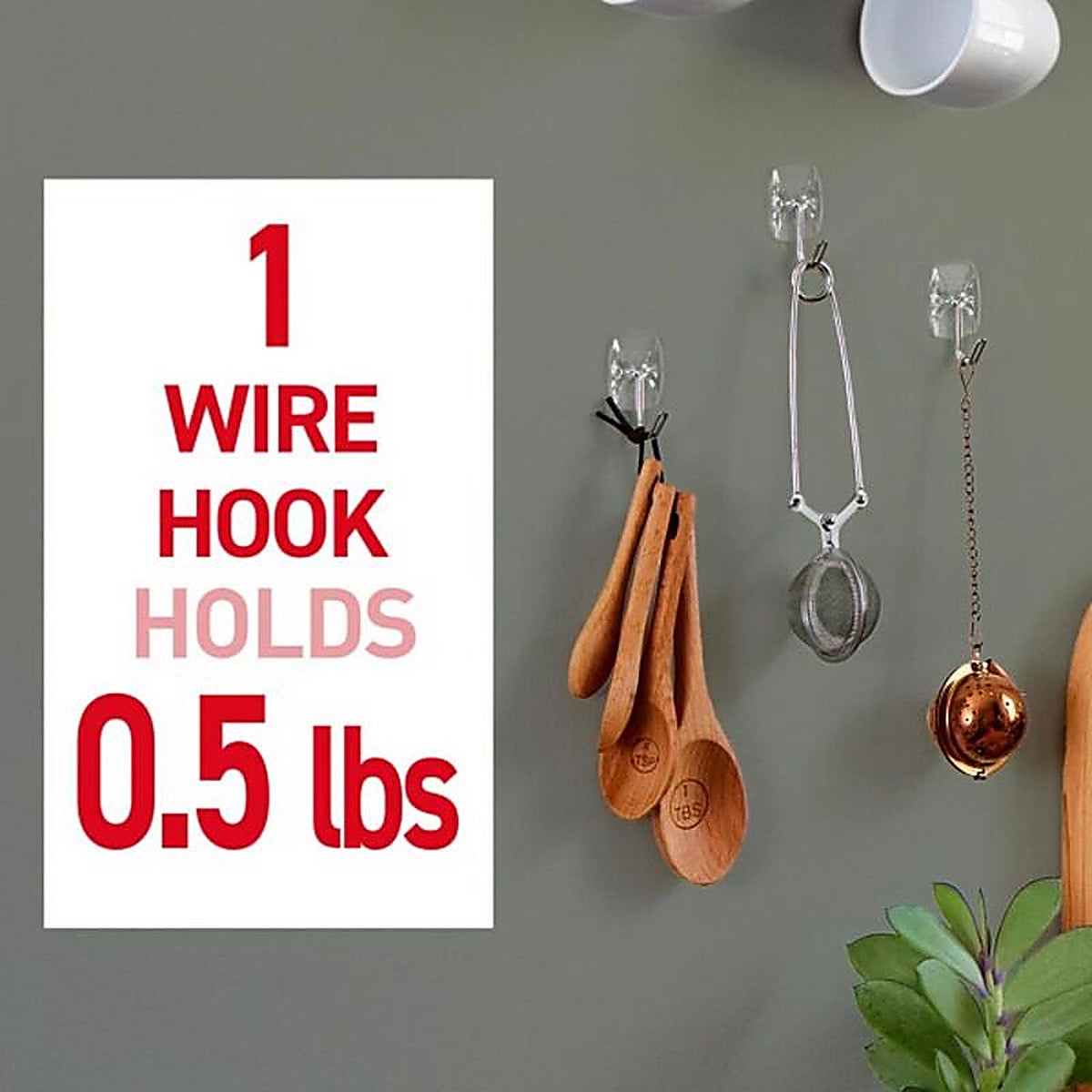 3M - 17067CLR-9ES - Mini Plastic Wire Hooks 9/Pack