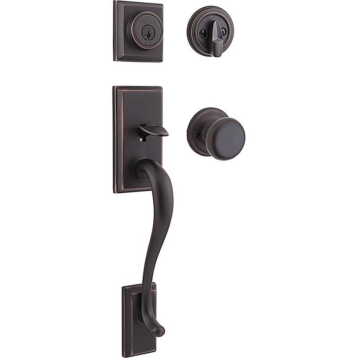 Kwikset - 98001-104 - SmartKey Hawthorne/Juno Venetian Bronze Entry Handleset ANSI/BHMA Grade 1 KW1 1-3/4 in.