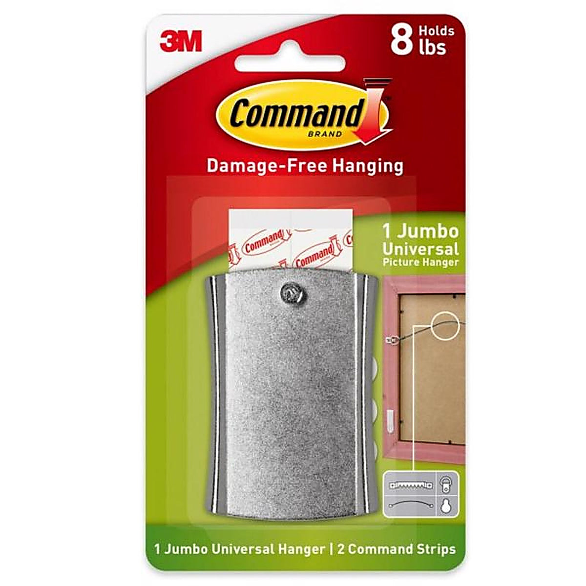 3M - 17048-ES - Command Silver Picture Hanger 8 lb. - 1/Pack