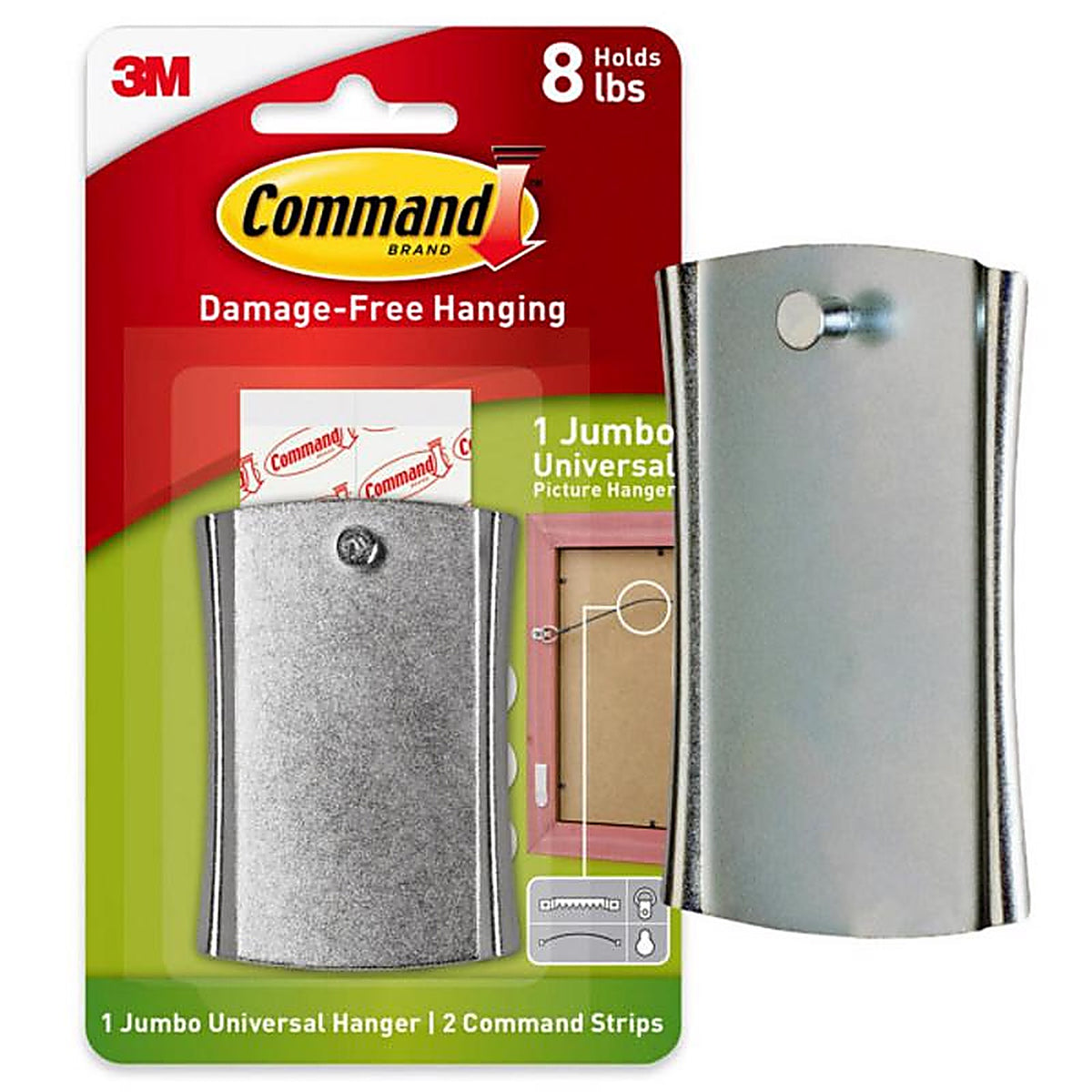 3M - 17048-ES - Command Silver Picture Hanger 8 lb. - 1/Pack