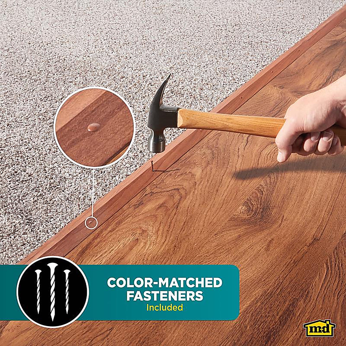 M-D - 40124 - 0.38 in. H x 36 in. L Prefinished Brown Aluminum Carpet Trim