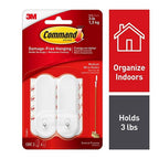 3M - 17068ES - Medium Plastic Wire Hooks 3-1/8 in. L - 2/Pack