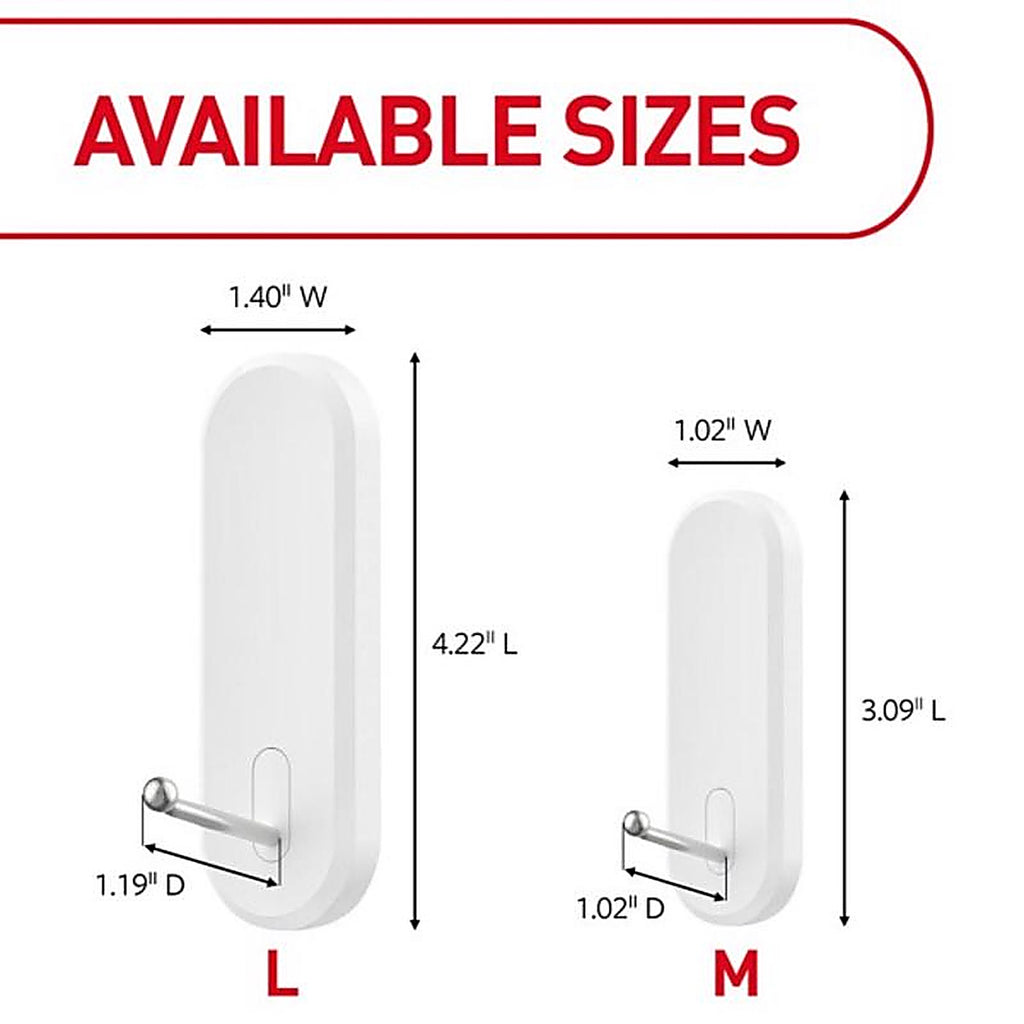3M - 17068ES - Medium Plastic Wire Hooks 3-1/8 in. L - 2/Pack