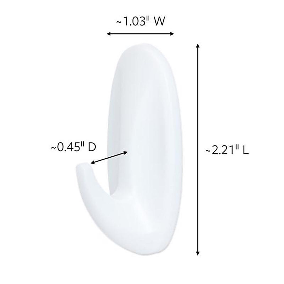 3M - 17082ES - Small Plastic Designer Hooks 2-1/8 in. L - 2/Pack