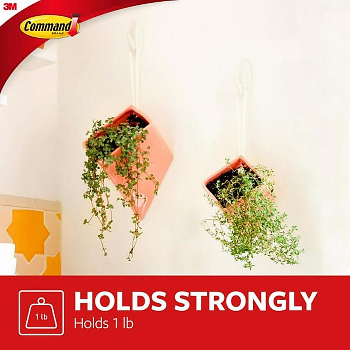 3M - 17082ES - Small Plastic Designer Hooks 2-1/8 in. L - 2/Pack
