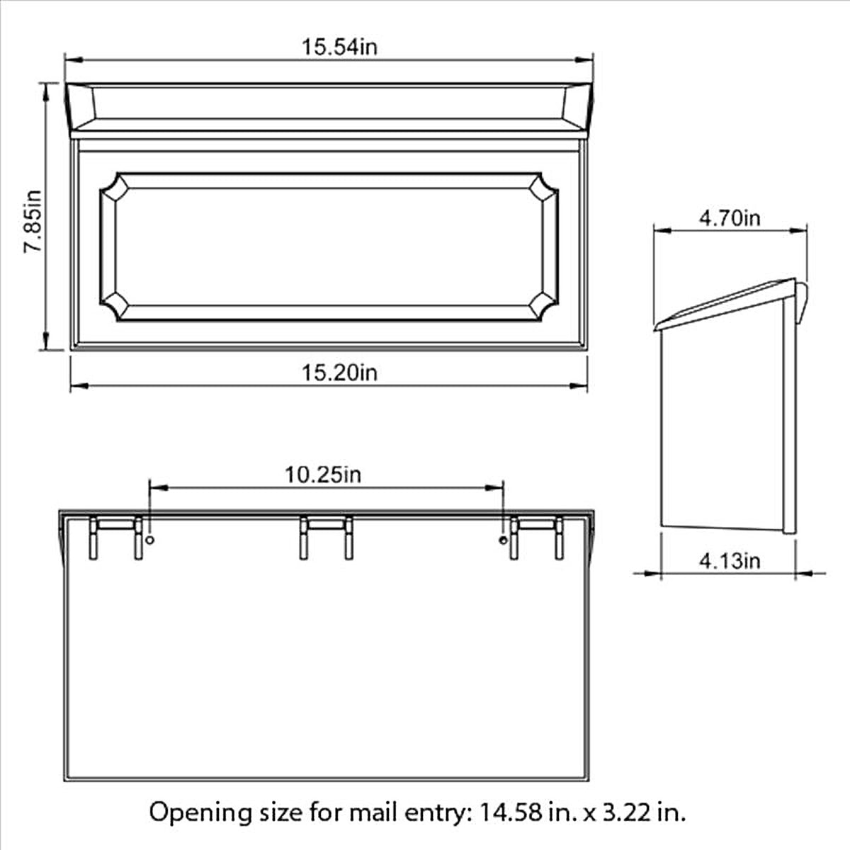 Gibraltar - WMH00B04 - Windsor Plastic Wall Mount Black Mailbox