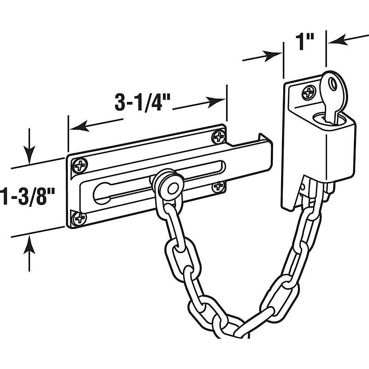 Prime-Line - U9912 - 3.25 in. L Bright Brass Brass Chain Door Guard